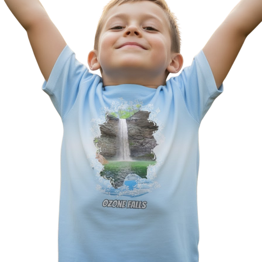 Ozone Falls | Youth Hiking Jersey on a transparent background