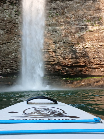 Ozone Falls paddle boarding with Paddle Frogs Divine Escape paddle board