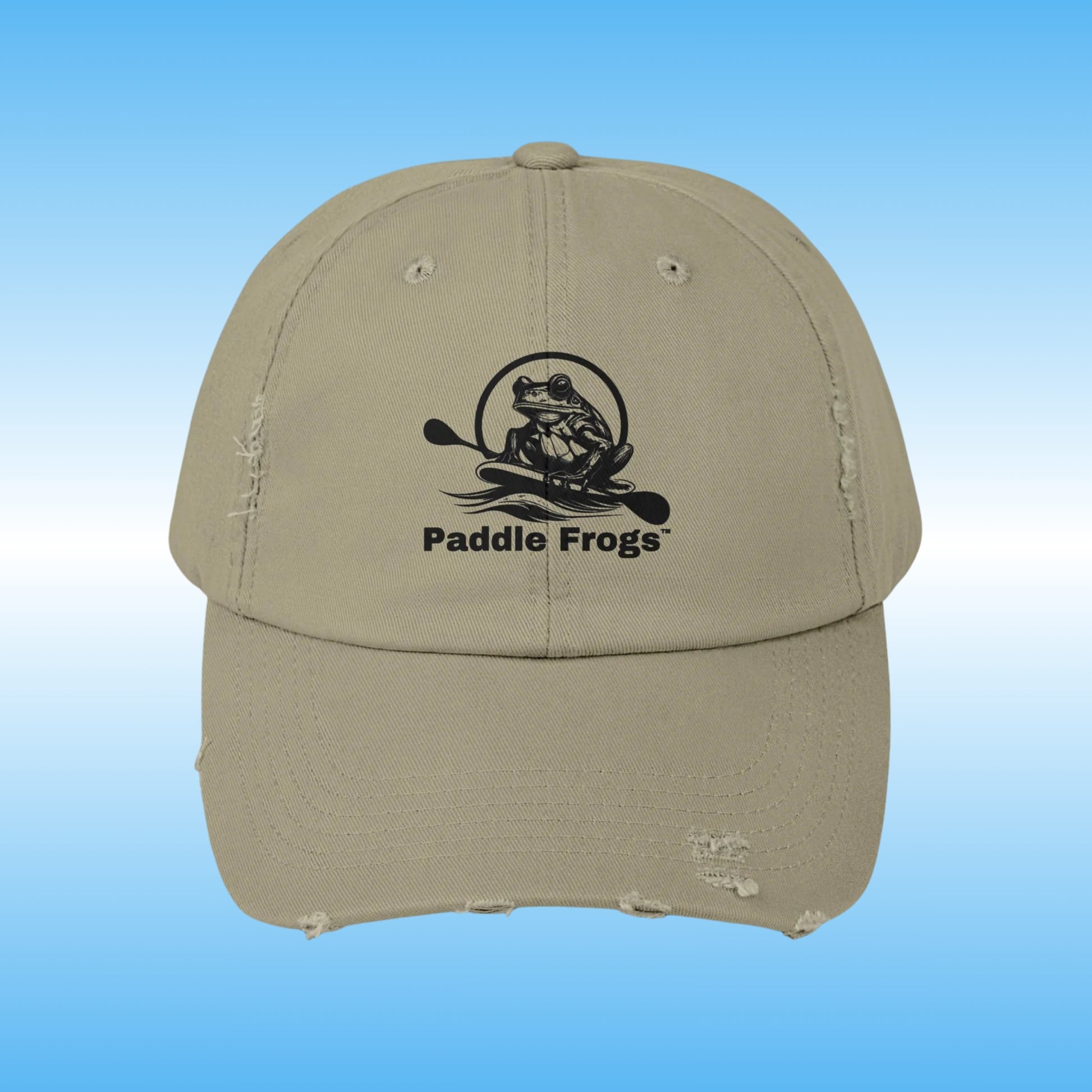 Paddle Frogs™ - Ballcap - frayed and distressed Color light olive