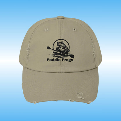 Paddle Frogs™ - Ballcap - frayed and distressed Color light olive