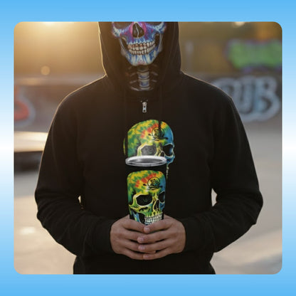 Paddle Frogs  Balanced Bennie - Tie Dye skeleton Skull Tumbler | 20oz
