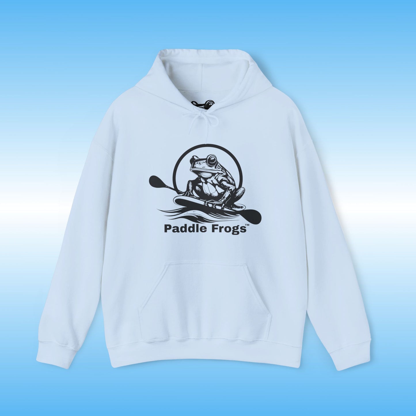 Paddle Frogs™ Cozy Logo Hoodie: Light Blue