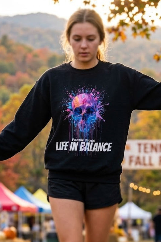 Paddle Frogs™ Drip Paint Skull | Crewneck Sweatshirt