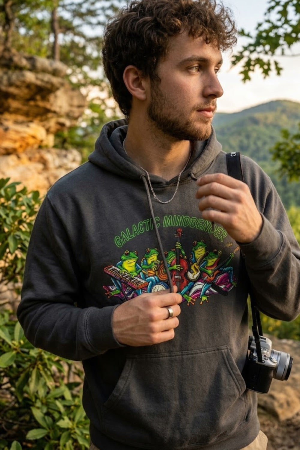 Galactic Mindbender | Fleece Hoodie Brand: Paddle Frogs
Color Options: Charcoal, Sky, Tangerine
Fit: Unisex relaxed fit with dropped shoulders