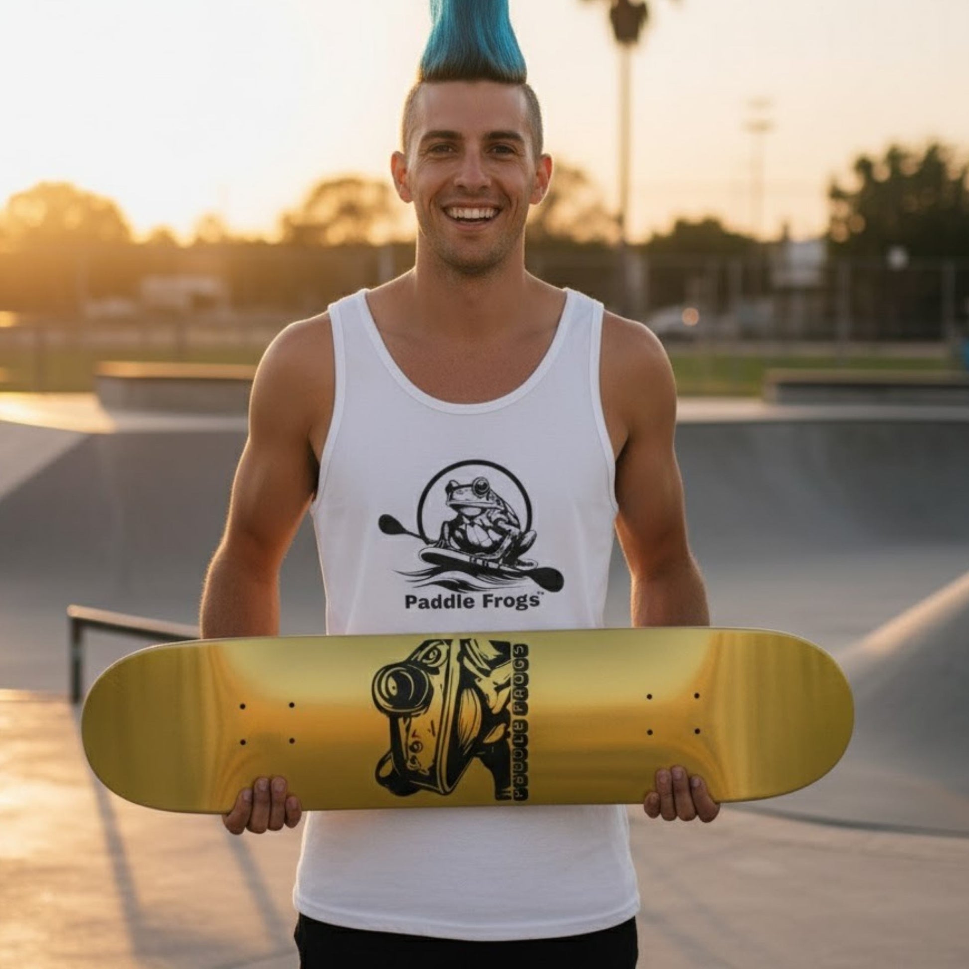 Paddle Frogs Gold 8" Skateboard Deck