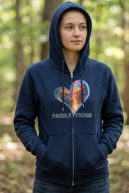 I Love Autumn Trail: Full-Zip hooded jacket with pockets for ladies.