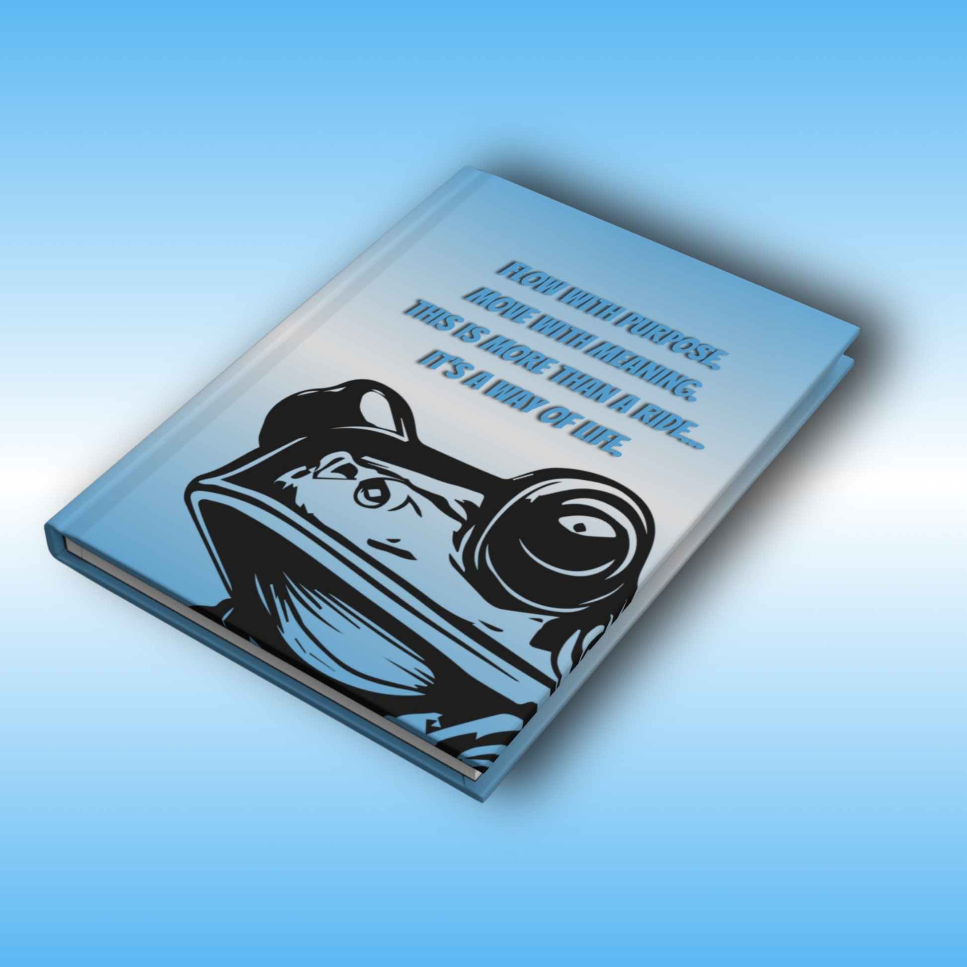 Paddle Frogs Hard Cover Journal Book with a graphic design and text on a blue gradient background