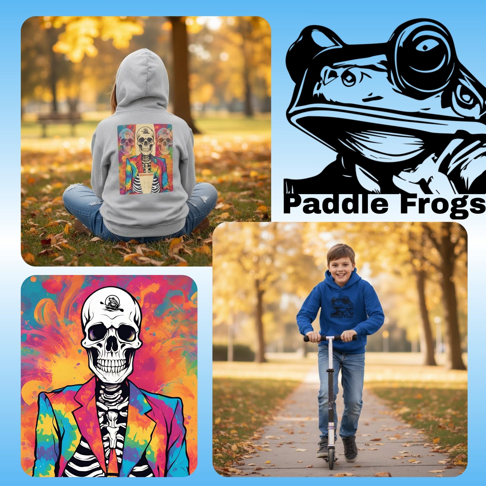 Paddle Frogs™ Kids Balanced Bennie Youth Hoodie multi image