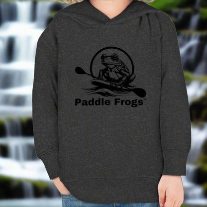 Paddle Frogs Kids (Youth) Dark Gray Hoodie, Kangaroo Pocket Hooded Jacket