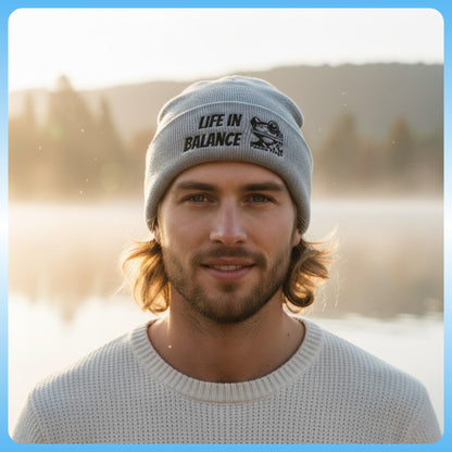 Paddle Frogs™ "Life in Balance" Classic Cuffed Beanie | Gray 