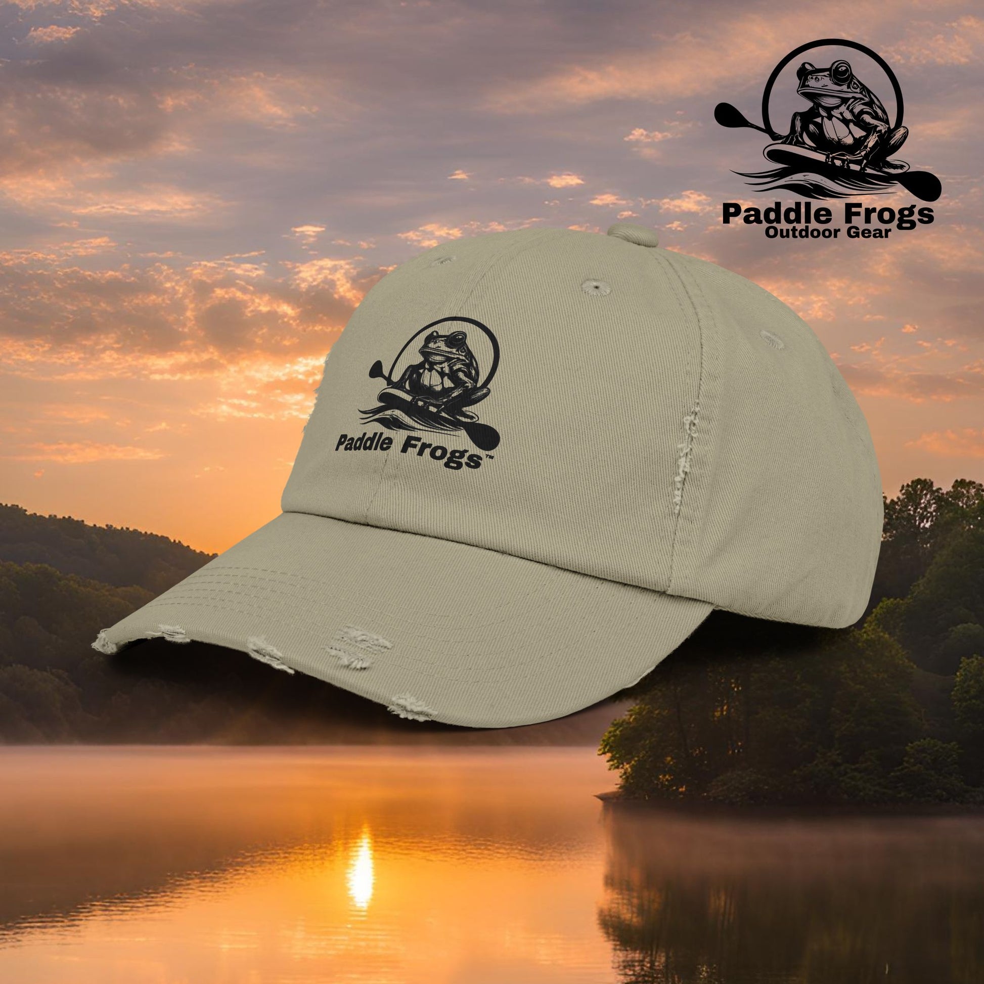 Paddle Frogs distressed vintage hats (Tan)