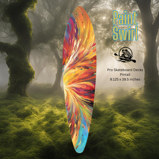 Paint Swirl | Pro Pintail Skateboard Deck by Paddle Frogs - Roane County Tennessee, USA