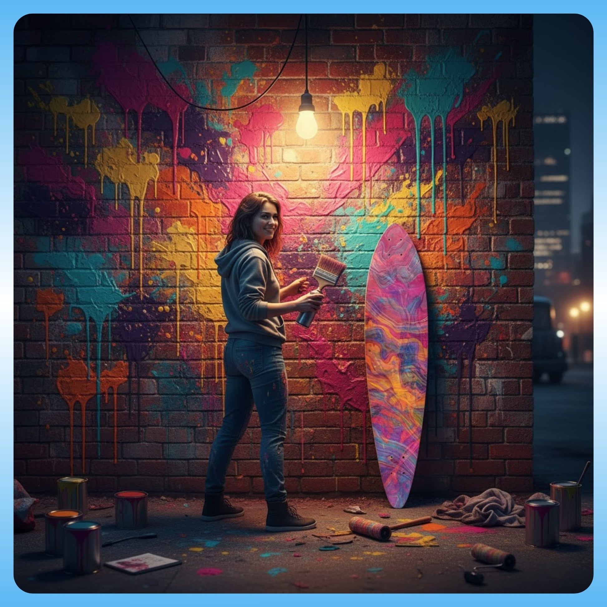 Paint Swirl | Pintail Longboard