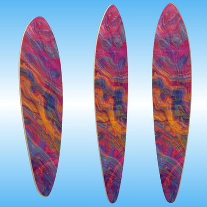Paint Swirl | Pintail Longboard Skateboard Deck (3 angles) Paddle Frogs pro skate shop pintail collectable 