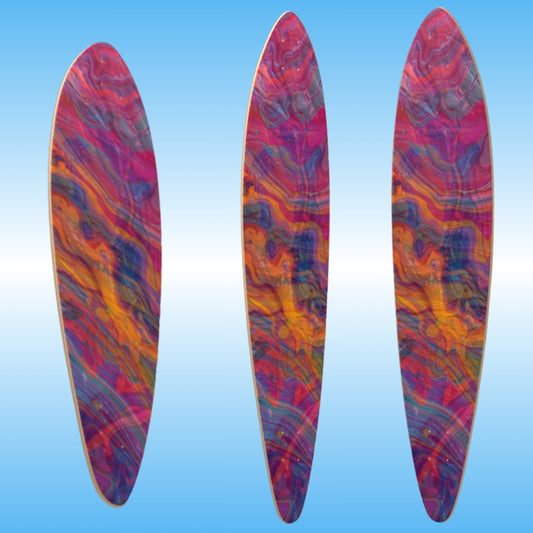 Paint Swirl | Pintail Longboard Skateboard Deck (3 angles) Paddle Frogs pro skate shop pintail collectable 
