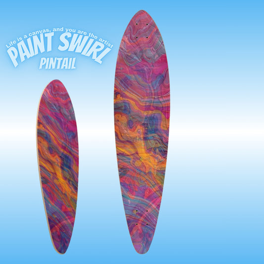 Paint Swirl | Pintail Longboard Skateboard Deck Life is a canvas, and you are the artist | Paddle Frogs pro skate shop Skateboard for travel 