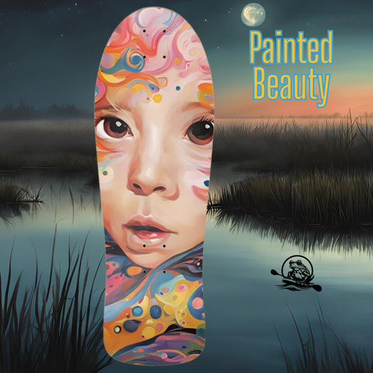 Painted Beauty | Classic Old School Skateboard Deck by Paddle Frogs Outdoor Gear - Pro Decks