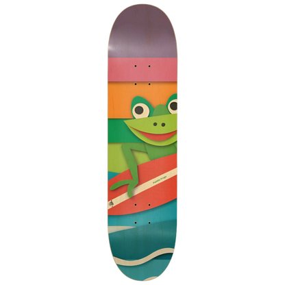 Paper Mache Surf Frog | 8-1/4 Skateboard Deck |Paddle Frogs™
