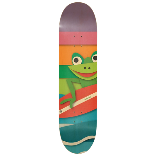 Paper Mache Surf Frog | 8-1/4 Skateboard Deck |Paddle Frogs™