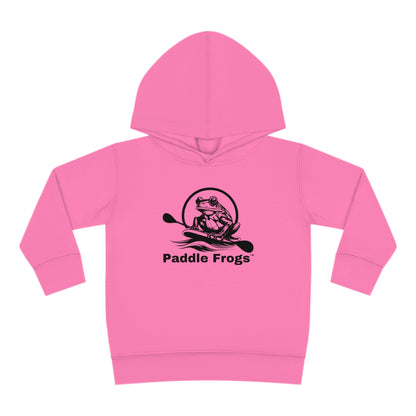 Pink Hoodie Kids (Youth), Kangaroo Pocket Hooded Jacket Coat Paddle Frogs -Front Side