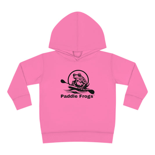 Pink Hoodie Kids (Youth), Kangaroo Pocket Hooded Jacket Coat Paddle Frogs -Front Side