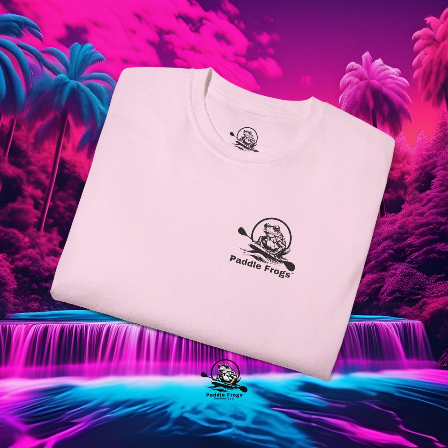Pink Waterfall T-shirt Paddle Frogs Outdoor Gear Tag-less love