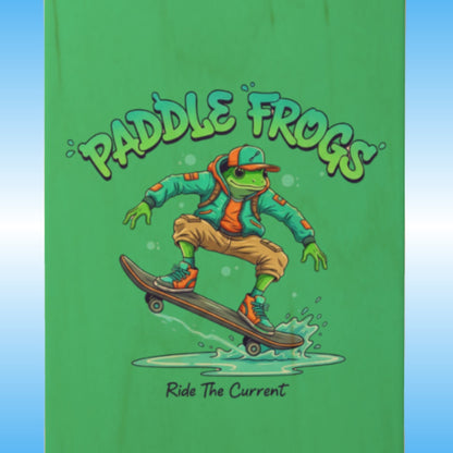 Ride The Current 7.5 Skateboard deck by Paddle Frogs™ Skate & Paddle close up of the center image