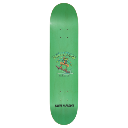 Ride The Current 7.5 Skateboard deck by Paddle Frogs™ Skate & Paddle on a transparent background