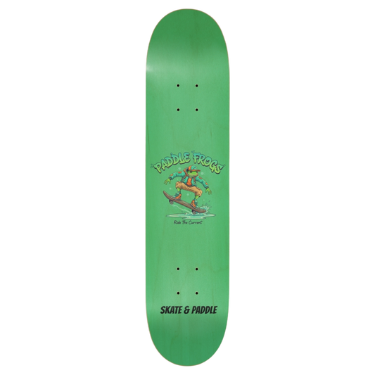 Ride The Current 7.5 Skateboard deck by Paddle Frogs™ Skate & Paddle on a transparent background