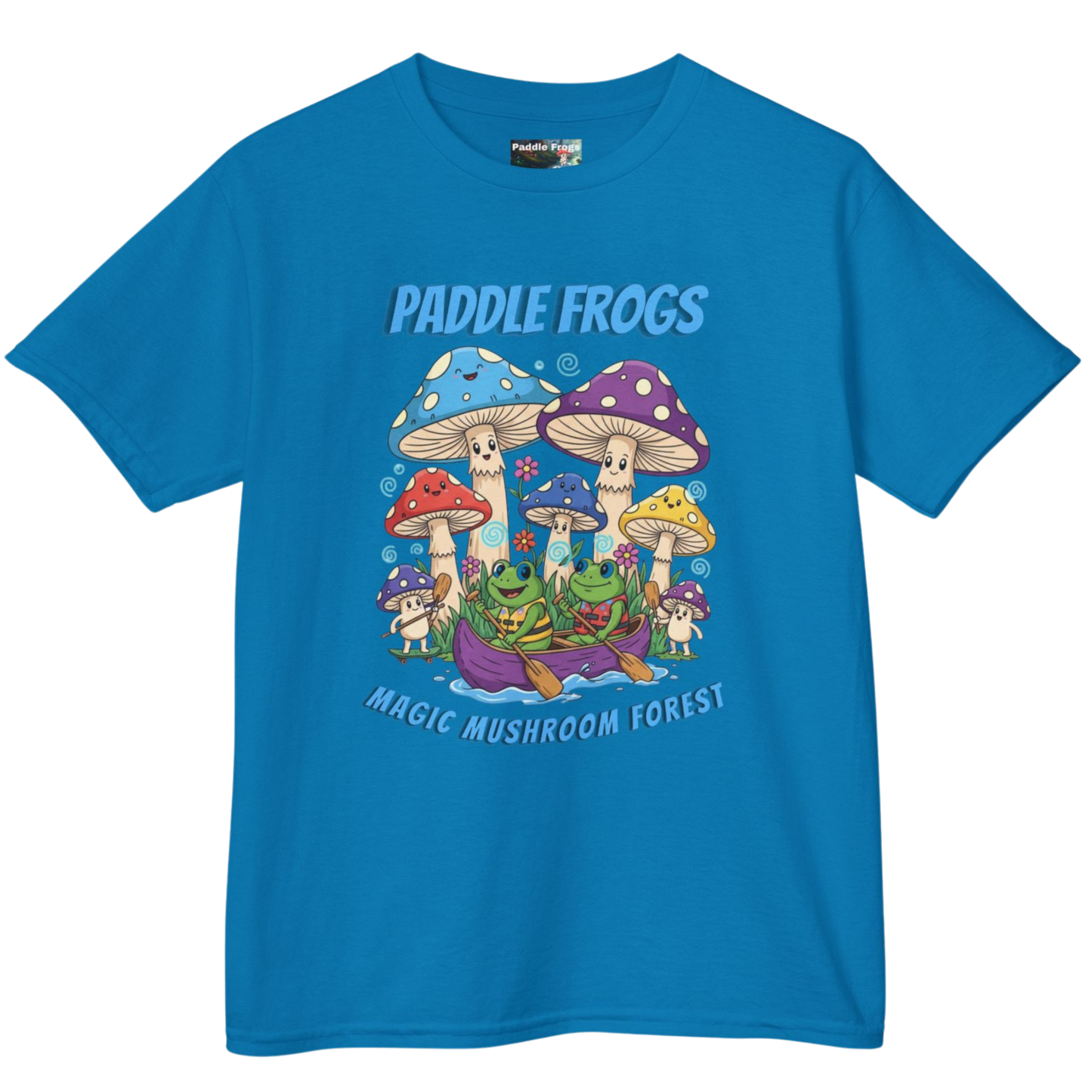 Sapphire Blue  | Magic Mushroom Forest Youth Tee - Paddle Frogs™ Kids