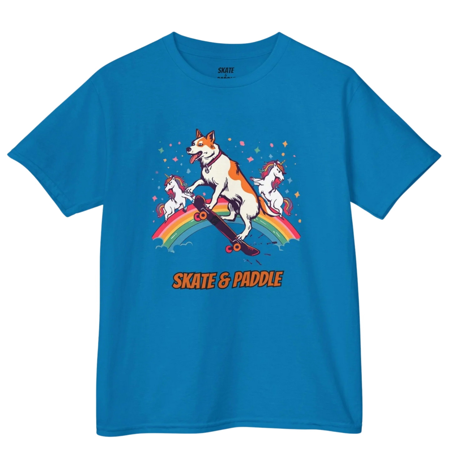 Sapphire Blue | The Dog Who Skated with Unicorns (A Kids' Dream Tee) Paddle Frogs Outdoor Gear | Youth