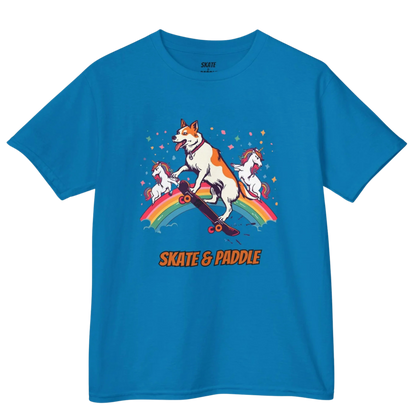 Sapphire Blue | The Dog Who Skated with Unicorns (A Kids' Dream Tee) Paddle Frogs Outdoor Gear | Youth