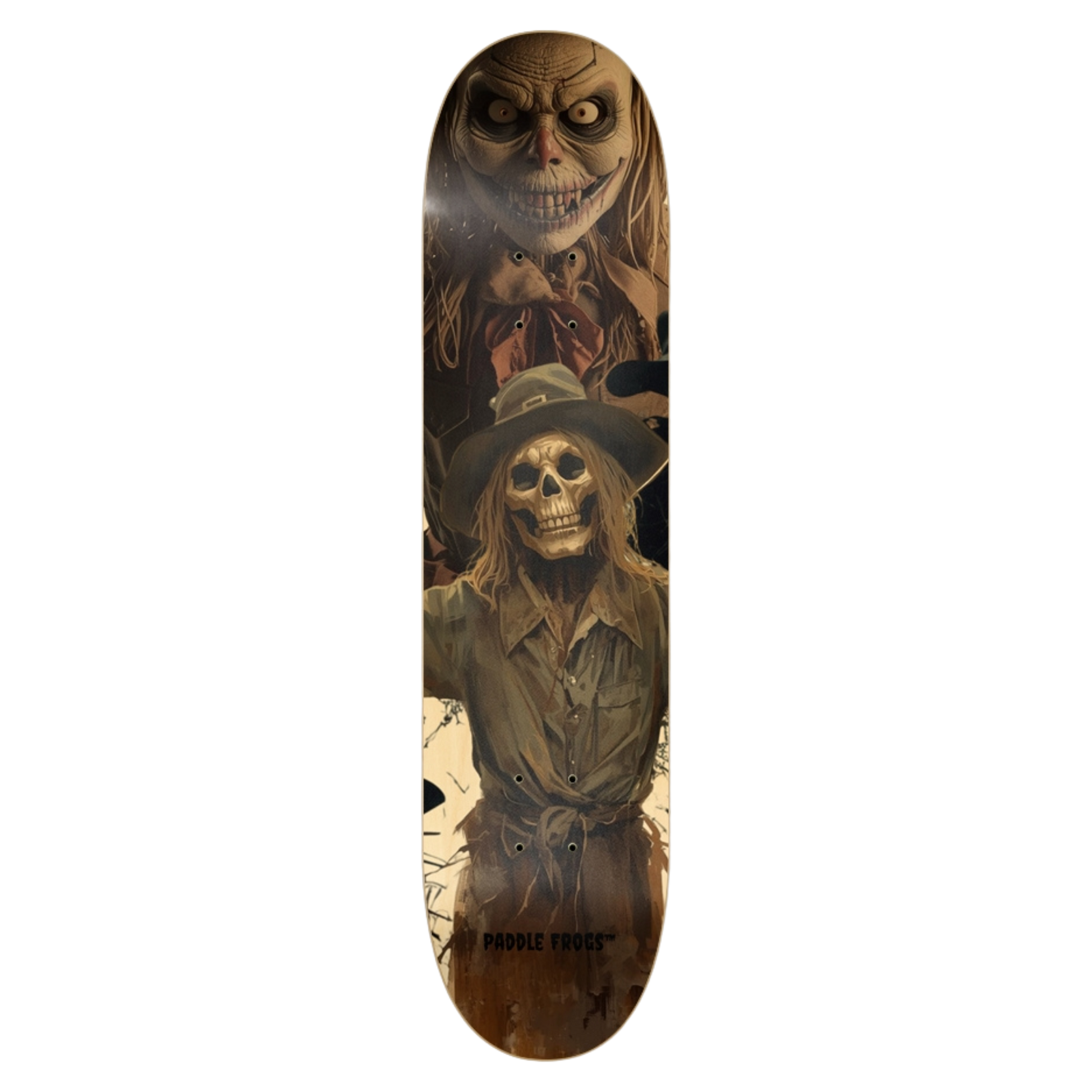 Scarecrow 7.62" | Premium Skateboard Deck  | Pressed in Canada, Finished in USA Paddle Frogs™ pro skate shop on a transparent background