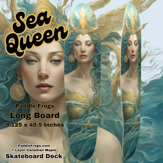 Sea Queen Longboard Skateboard Deck Paddle Frogs Seven Layer Maple 