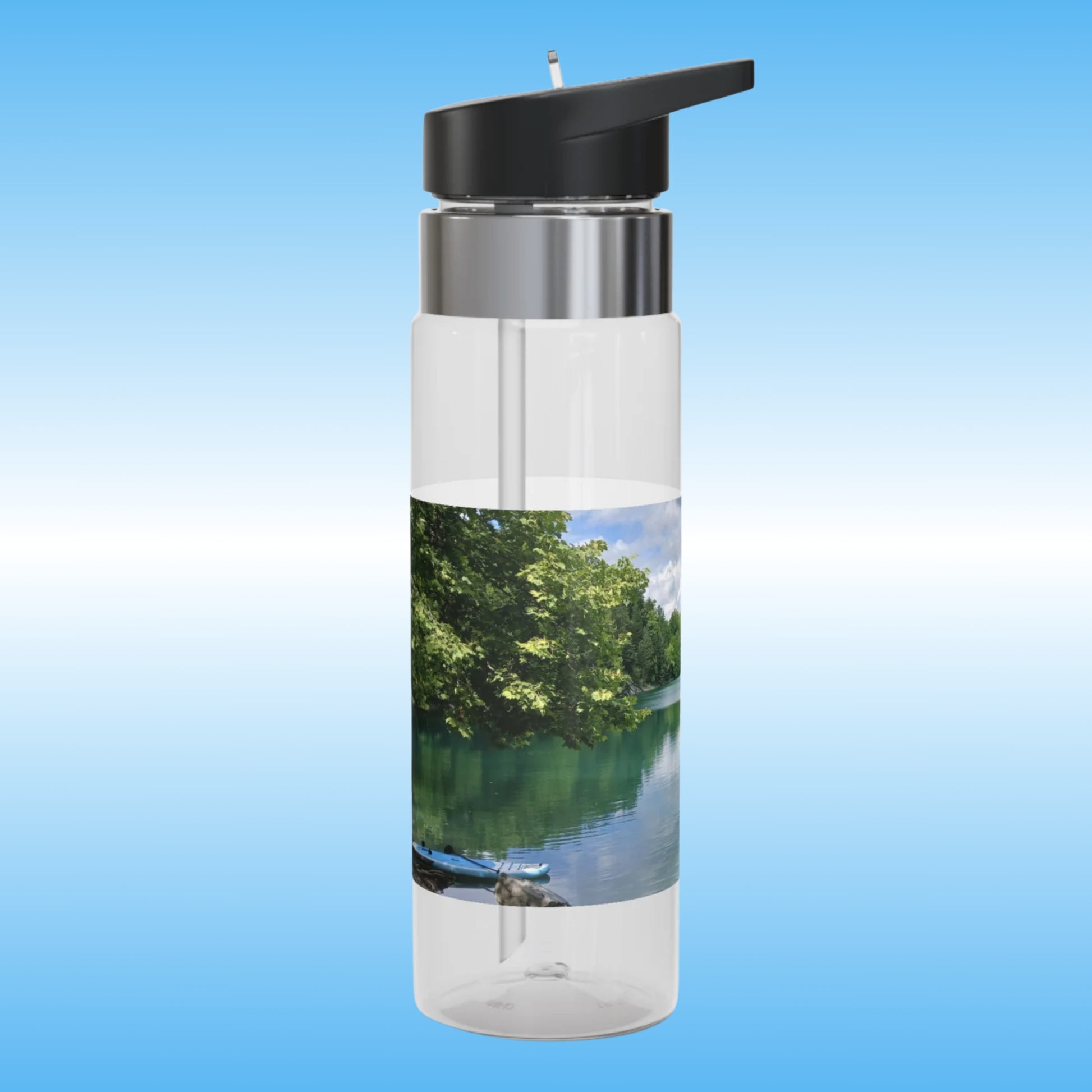 Secret City Quarry | Crystal Clear Water Bottles Paddle Frogs (Front View of the clean clear Tennessee Water) With Divine Escape Paddle board