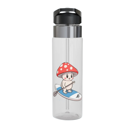 Shiro & Divine Escape 20oz Clear water bottle with a cartoon character on a white background