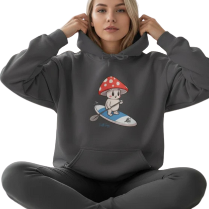 Shiro Rides the Divine Escape: Hooded Sweatshirt  Charcoal gray on a transparent background