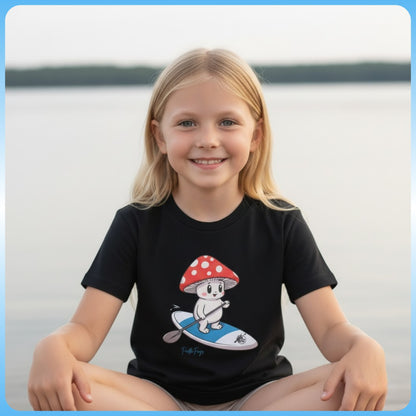 Shiro & the Divine Escape T-shirt Paddle Frogs kids Black crisscross applesauce at the lake