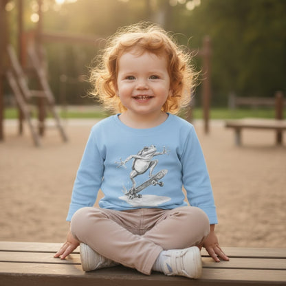 🛹 Skate Jam Long Sleeve Tee: Ollie Frog Kids Shirt | Paddle Frogs™