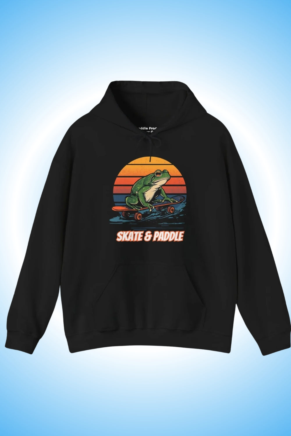 Skate & Paddle Hoodie | Black Retro