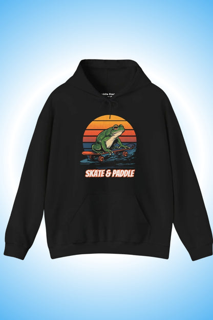Skate & Paddle Hoodie | Black Retro