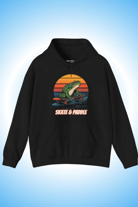 Skate & Paddle Hoodie | Black Retro