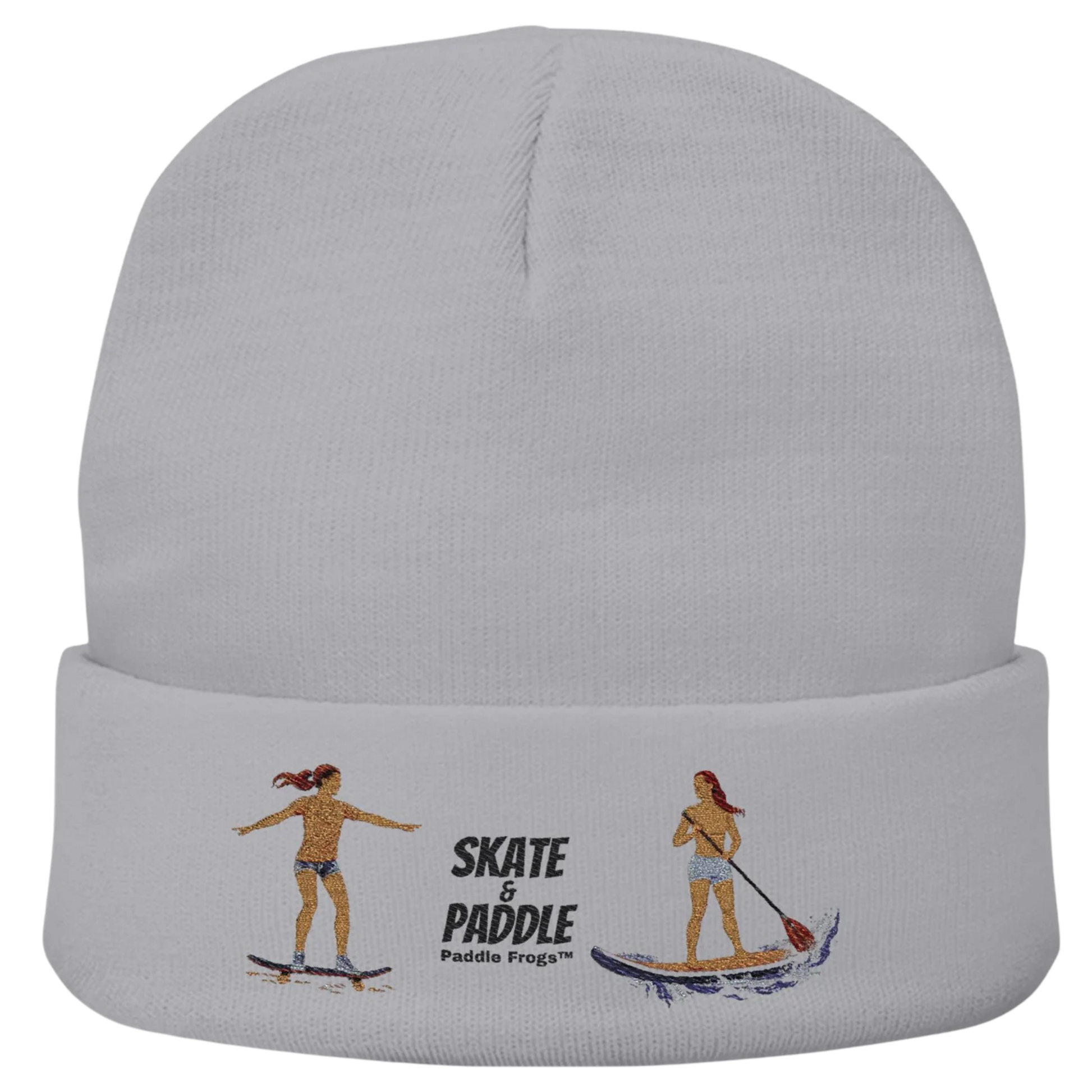 Tides & Trails Beanie: Life in Balance, Skate & Paddle Gray