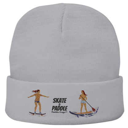 Tides & Trails Beanie: Life in Balance, Skate & Paddle Gray