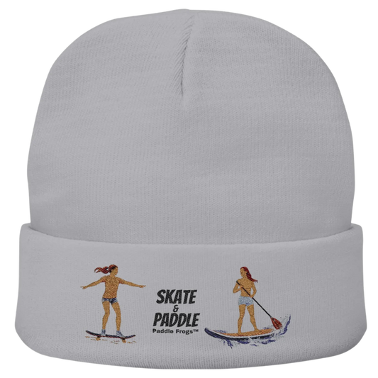Tides & Trails Beanie: Life in Balance, Skate & Paddle Gray