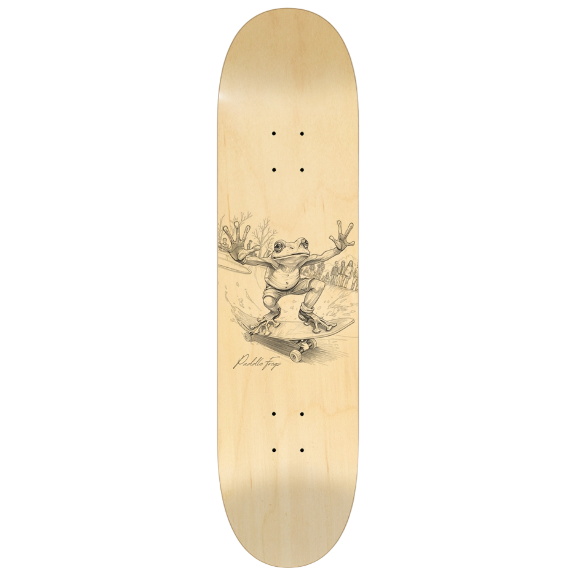 Sketched Frogs 8.25 | Premium Skateboard Deck Paddle Frogs™ pro skate shop on a transparent background