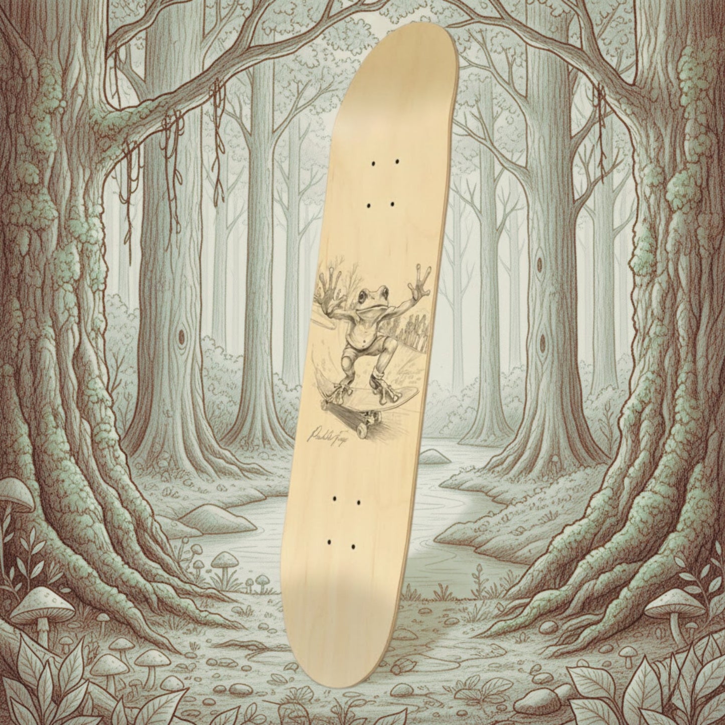 Sketched Frogs 8.25 | Premium Skateboard Deck Paddle Frogs™ pro skate shop at the forest spring creek