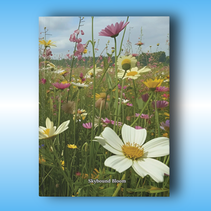 Skybound Bloom - Paddle Frogs Journal - Hard Cover | Poetry, Art, Nature Inspired Hardcover Notebook for Writers, Inspirational Diary, Wildflowers - Front Cover image