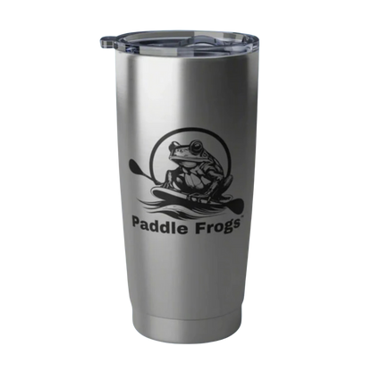 Stainless Steel Travel Tumbler | Paddle Frogs™ 20oz Silver