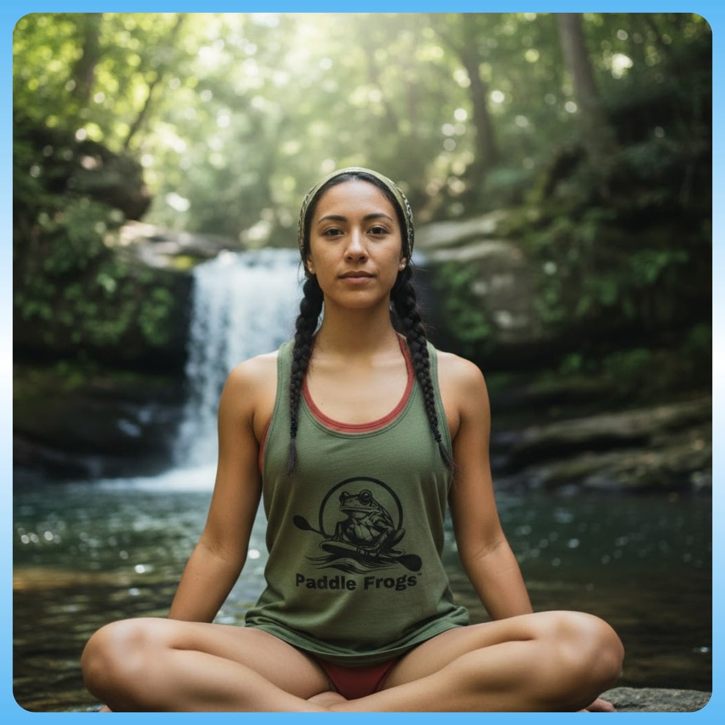 Summer Tank | Paddle Frogs™ Ladies' Fit - Solid Military Green color